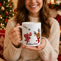Personalized Merry Christmas Cute Reindeer Holiday