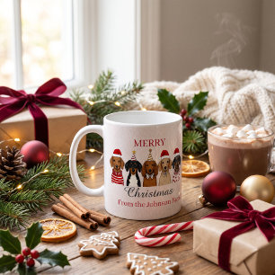 Personalized Merry Christmas Dachshund Family Coffee Mug