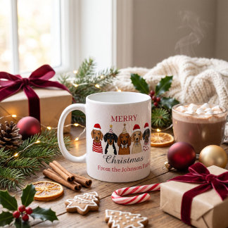 Personalized Merry Christmas Dachshund Family Coffee Mug
