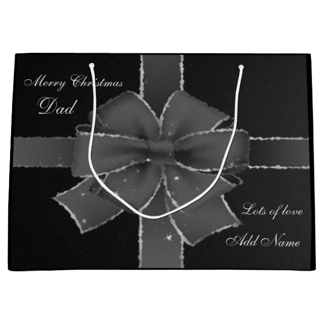 Personalized Merry Christmas Dad gift design Large Gift Bag (Front)