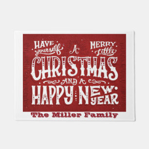 Personalized Merry Christmas Doormat