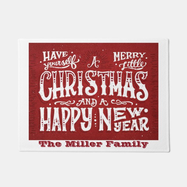 Personalized Merry Christmas Doormat (Front)