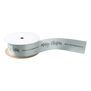 Personalized Merry Christmas Editable Colours Satin Ribbon