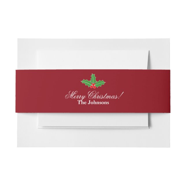 Personalized Merry Christmas envelope belly band Invitation Belly Band (Front Example)