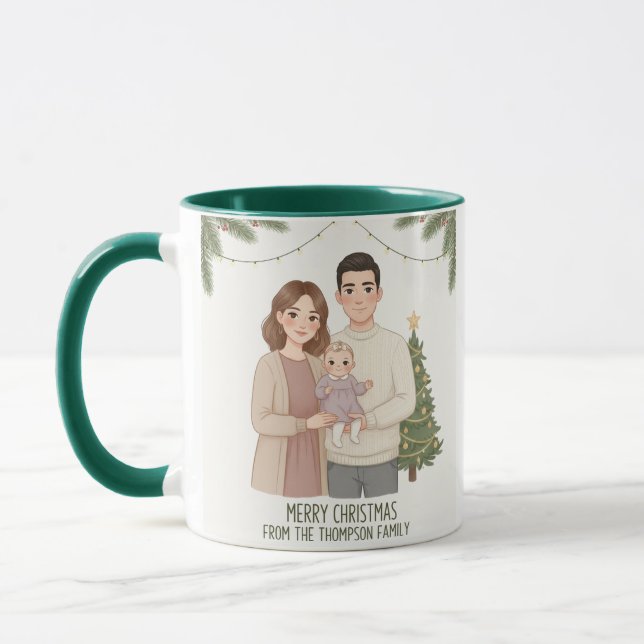 Personalized Merry Christmas Family Mug  (Left)