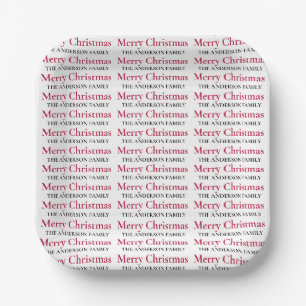 Personalized Merry Christmas Family Name Paper Plate