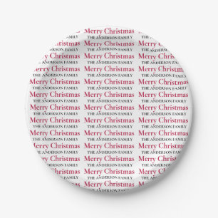 Personalized Merry Christmas Family Name Paper Plate