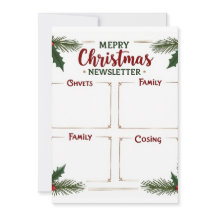 Personalized Merry Christmas Family Newsletter 