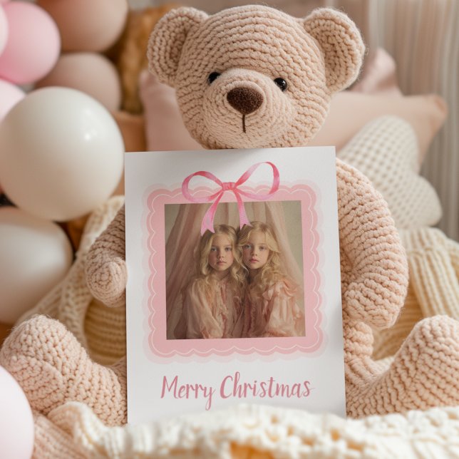 Personalized Merry Christmas Family Photo Postcard (Creator Uploaded)