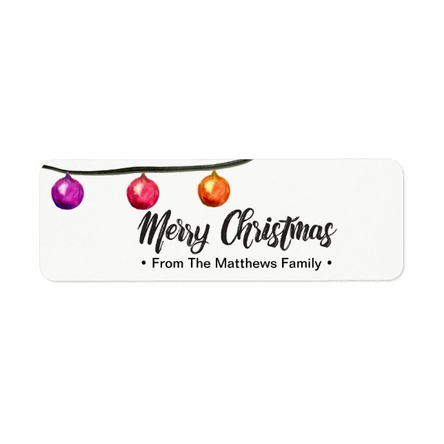 Personalized, Merry Christmas, Family, Watercolor (Front)