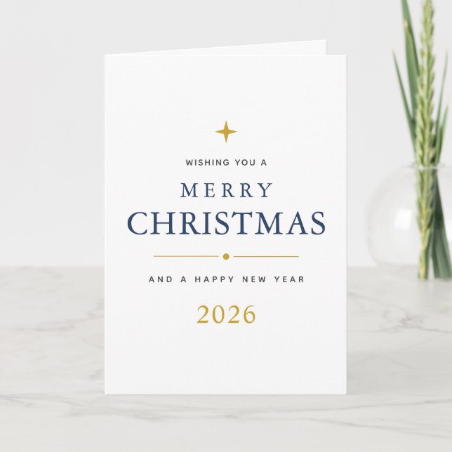 Personalized Merry Christmas Folded Greeting Card (Front)