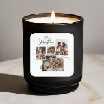 "Personalized Merry Christmas Four-Photo Collage  Square Sticker<br><div class="desc">Add a personal touch to your holiday gifts and crafts with this Personalized Merry Christmas Four-Photo Collage Sticker. Featuring a festive design with space for four favourite photos and a custom name or message, this sticker is perfect for sealing envelopes, decorating packages, or adding a heartfelt touch to any holiday...</div>
