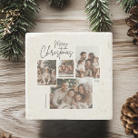 "Personalized Merry Christmas Four-Photo Collage  Stone Coaster<br><div class="desc">Celebrate the season with this Personalized Merry Christmas Four-Photo Collage Coaster, a stylish and functional addition to your holiday table. Featuring a festive design with space for four of your favourite photos and a personalized name or message, this coaster is perfect for adding a personal touch to your Christmas gatherings....</div>