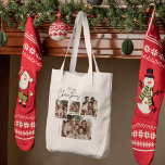 "Personalized Merry Christmas Four-Photo Collage  Tote Bag<br><div class="desc">Carry the joy of Christmas everywhere with the Personalized Merry Christmas Four-Photo Collage Tote Bag. Featuring a charming design that displays four of your favourite photos, this tote bag is both stylish and practical. Add a personal touch with a custom name or holiday message to make it uniquely yours. Perfect...</div>