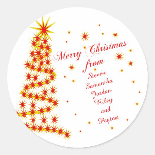 Personalized Merry Christmas from Classic Round Sticker