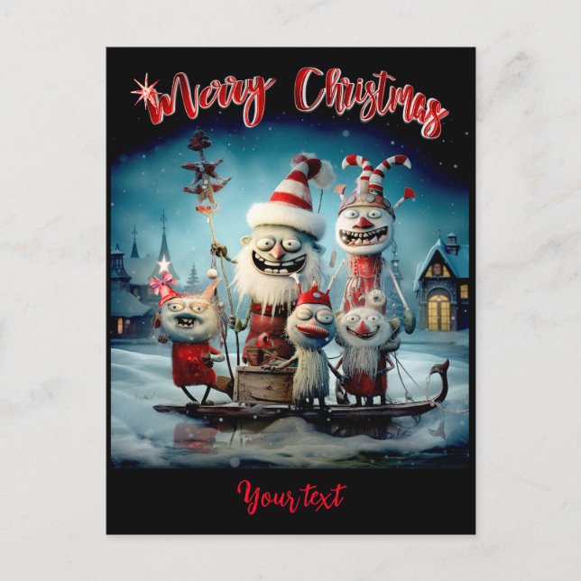 Personalized  Merry Christmas Funny  Holiday Postcard (Front)