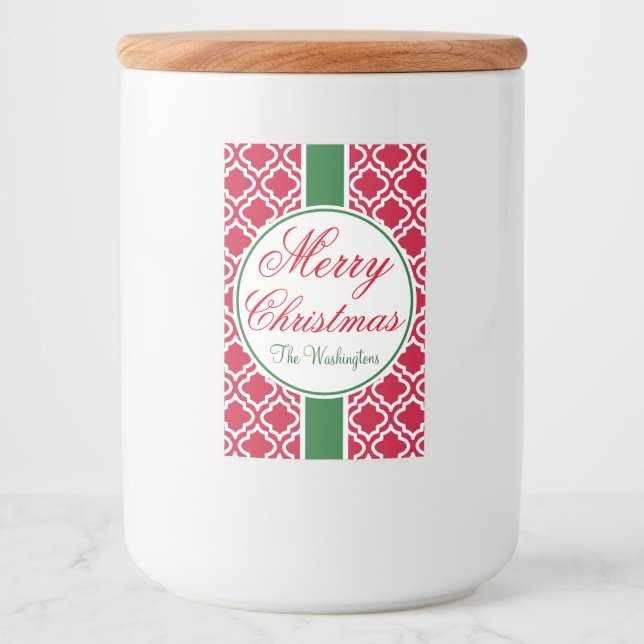 Personalized Merry Christmas Gift Tag Food Labels  (Front)