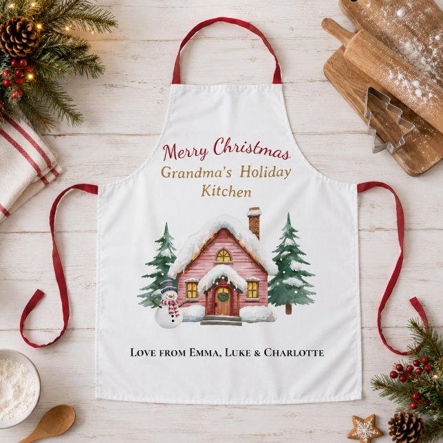 Personalized Merry Christmas Grandma Apron (Creator Uploaded)