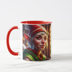 Personalized Merry Christmas Grandma Cute Elf Mug