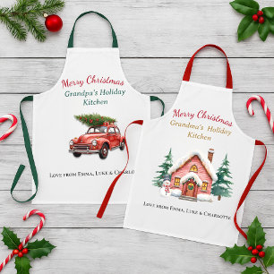 Personalized Merry Christmas Grandpa Apron
