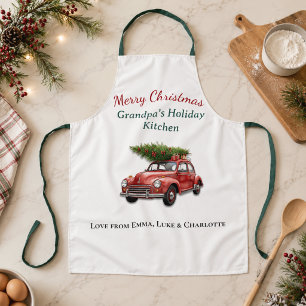 Personalized Merry Christmas Grandpa Apron