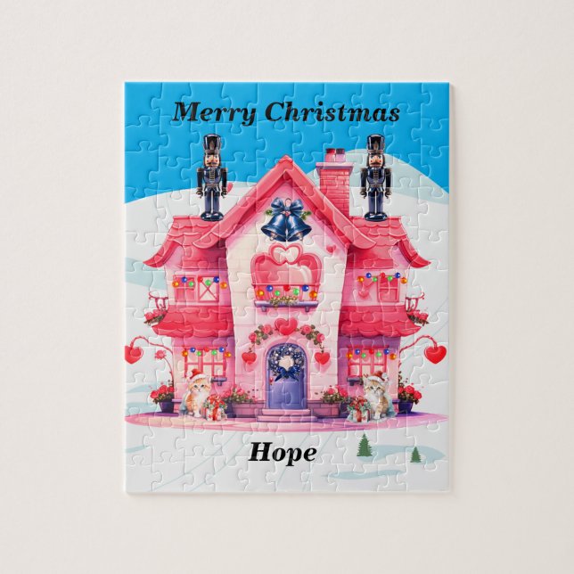 Personalized Merry Christmas Jigsaw Puzzle (Vertical)