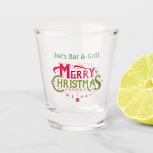 Personalized Merry Christmas Joe's Bar And Grill Shot Glass