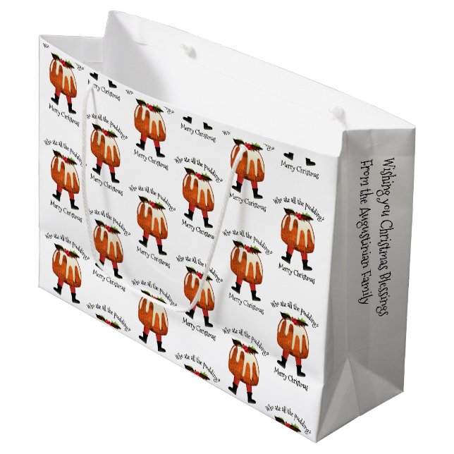 Personalized Merry Christmas Large Gift Bag (Front Angled)