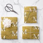 Personalized Merry Christmas Luxury Gold Monogram  Wrapping Paper Sheet<br><div class="desc">A personalized "Merry Christmas" monogram design with a Xmas gold foil look background colour. An ideal festive custom design for the holiday season. Customize the monogram and make it your own!</div>