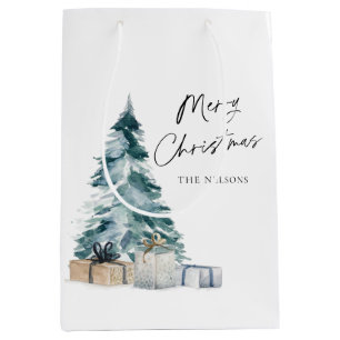 Personalized Merry Christmas Medium Gift Bag