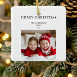 "Personalized Merry Christmas Ornament with Photo<br><div class="desc">"Celebrate the holiday season with this Personalized Merry Christmas Ornament, featuring space for a custom photo and name. Perfect as a heartfelt keepsake, this ornament adds a personal touch to Christmas decor. With a festive 'Merry Christmas' greeting, it’s an ideal gift for family, friends, or anyone special. Hang it on...</div>