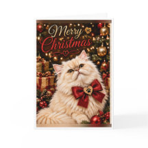 Personalized Merry Christmas Persian Cat Folded Ho