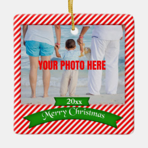Personalized Merry Christmas Photo Tree Ornament