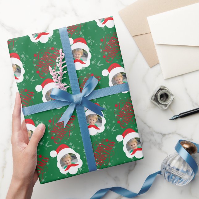 Personalized Merry Christmas Photo  Wrapping Paper (Gifting)