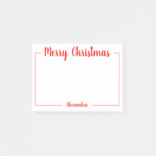 Personalized Merry Christmas Post-it Notes