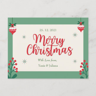 Personalized Merry Christmas Postcard
