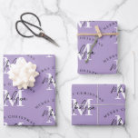 Personalized Merry Christmas Purple Monogram Wrapping Paper Sheet<br><div class="desc">A personalized "Merry Christmas" monogram design with a Xmas purple background colour. An ideal festive custom design for the holiday season. Customize the monogram and make it your own!</div>
