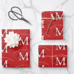 Personalized Merry Christmas Red Monogram Wrapping Paper Sheet<br><div class="desc">A personalized "Merry Christmas" monogram design with a Xmas red background colour. An ideal festive custom design for the holiday season. Customize the monogram and make it your own!</div>