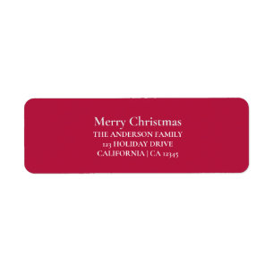 Personalized Merry Christmas Return Address Label