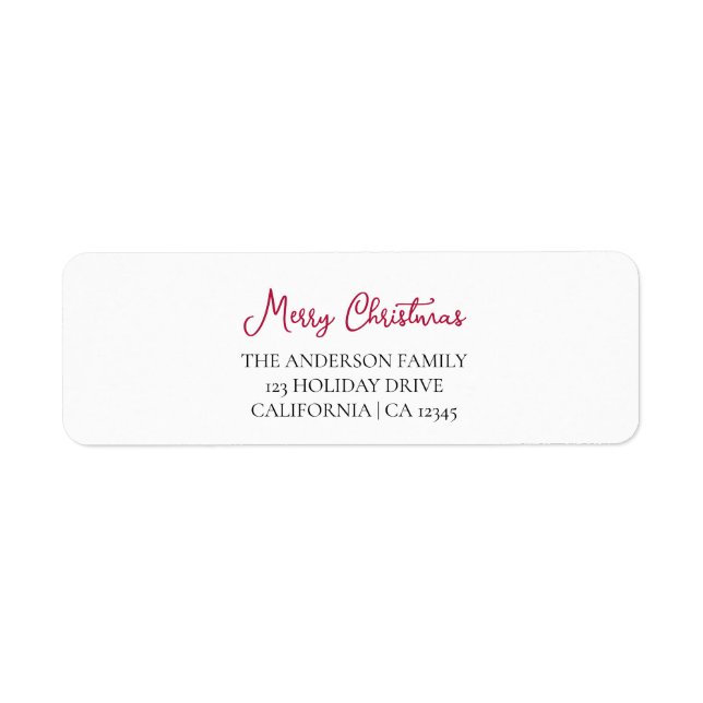 Personalized Merry Christmas Return Address Label (Front)