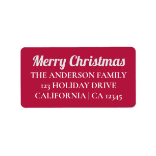 Personalized Merry Christmas Return Address Sticke Label