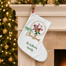 Personalized Merry Christmas Santa and Elves