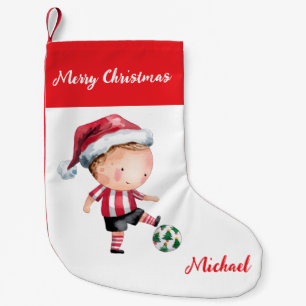 Personalized Merry Christmas Santa Claus Soccer Small Christmas Stocking