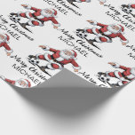 Personalized Merry Christmas Santa Claus Soccer    Wrapping Paper<br><div class="desc">Personalized Merry Christmas Santa Claus Soccer Wrapping Paper</div>