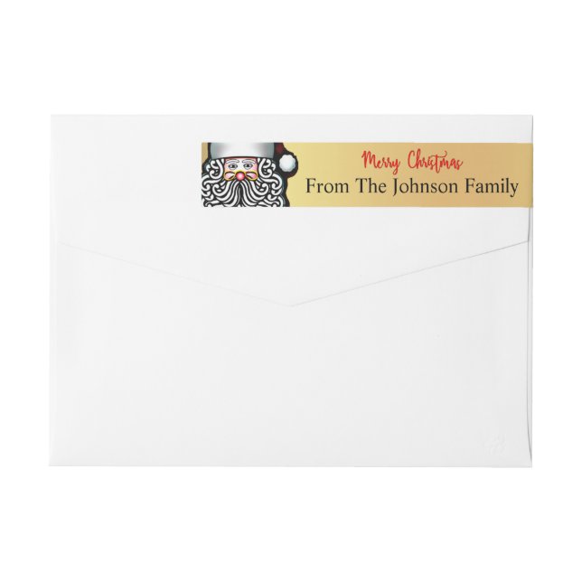 Personalized Merry Christmas Santa Return Address Wrap Around Label (Back)