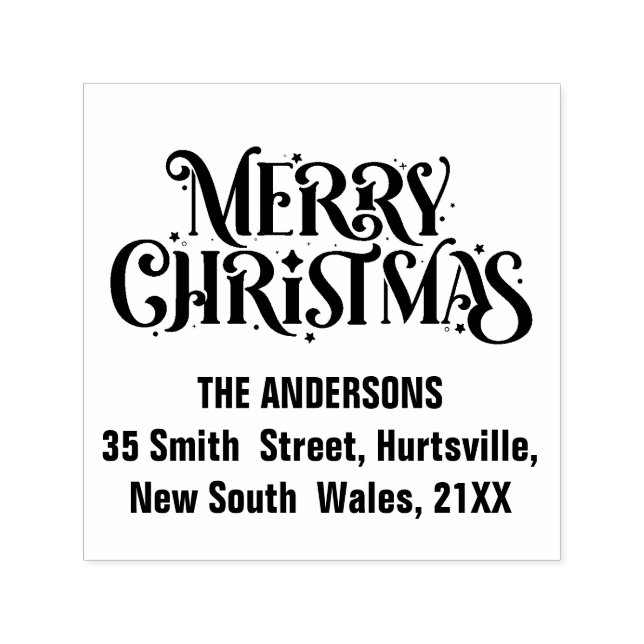 Personalized Merry Christmas  Self-inking Stamp (Design)