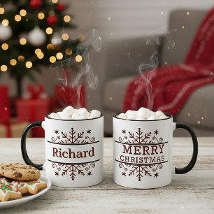 Personalized Merry Christmas snowflake  Mug