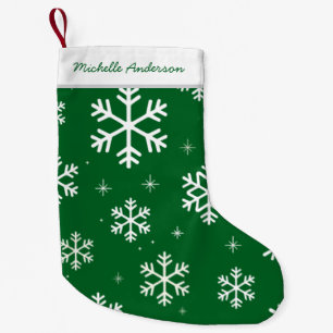 Personalized Merry Christmas Snowflakes Pattern Small Christmas Stocking