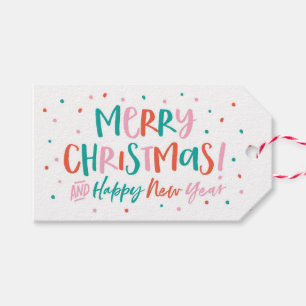 Personalized Merry Christmas snowy gift tags
