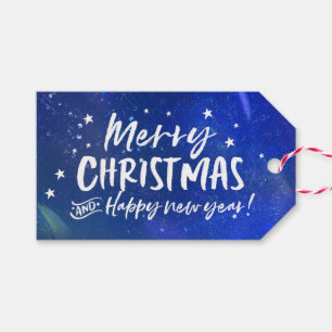Personalized Merry Christmas starry gift tags